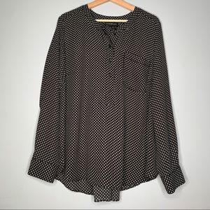 Lane Bryant Black Polka Dot Flowy Blouse 18/20
